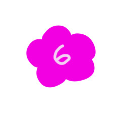 Floral Abstract Number Vector – Decorative Numbers with Artistic Flower Background