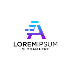 Abstract Gradient Letter A Logo Design