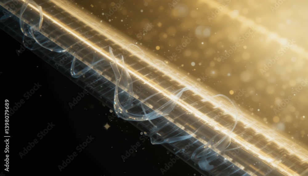 Poster dynamic light reflection digital abstract art visual content dark environment close-up view creative