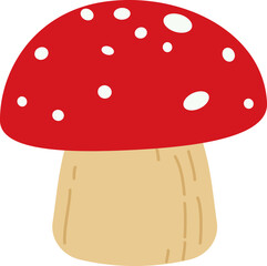 Mushroom vector illustration. Amanita Muscaria 