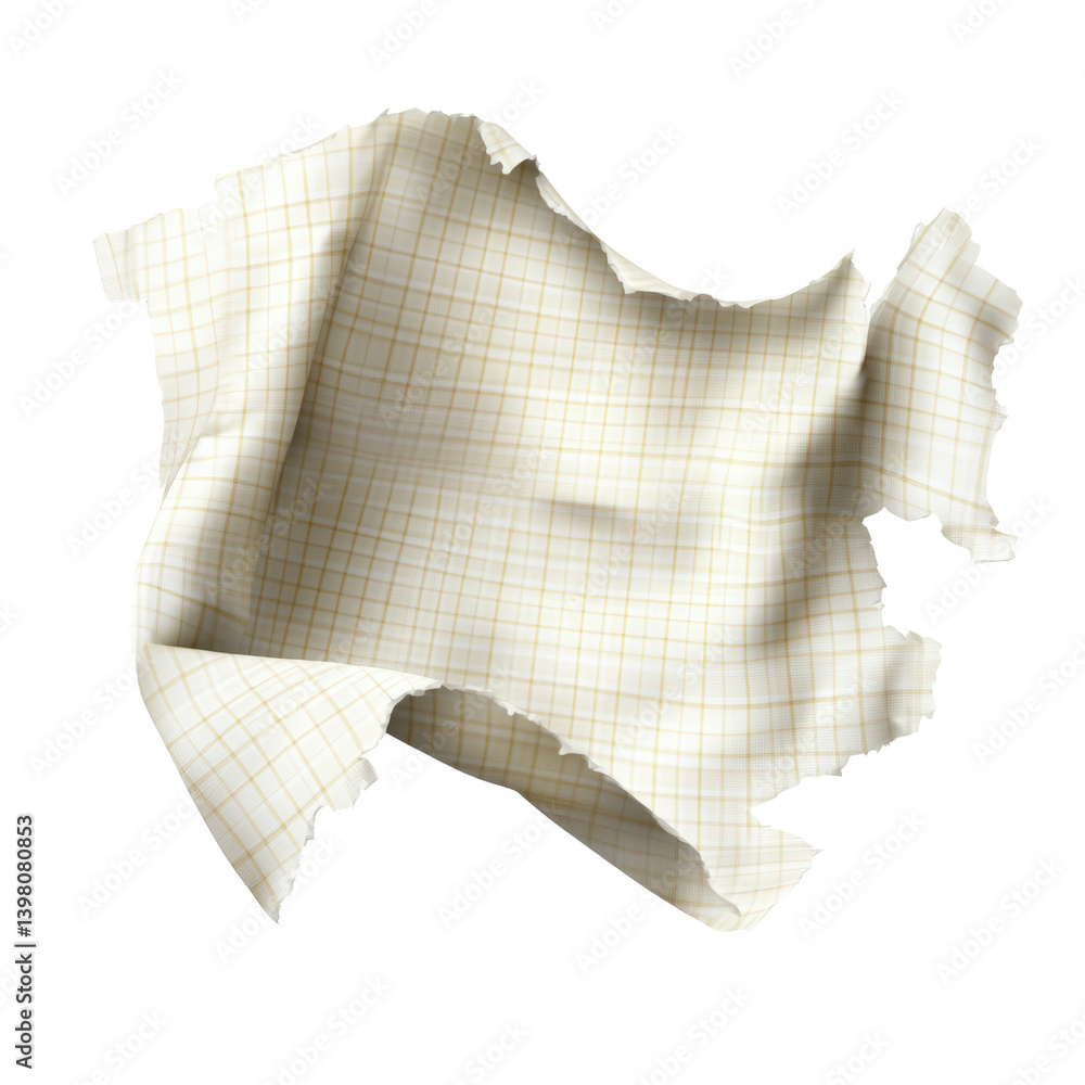 Poster a torn piece of paper with rough edges captured against a simple background to highlight texture and