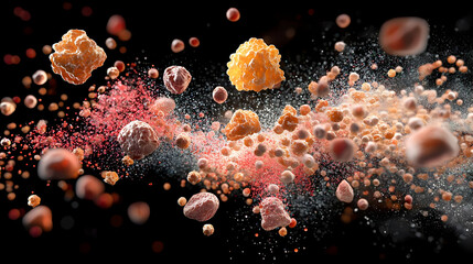 Abstract Explosion Of Colorful Particles