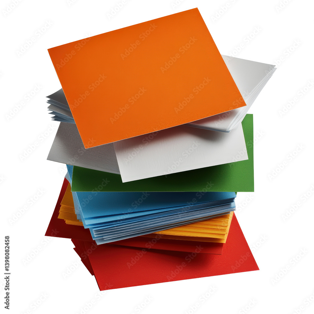 Aufkleber stack of colored paper sheets neatly arranged together for crafting, design, and creative projects i