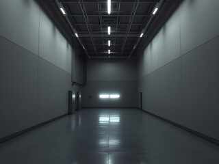 liminal space factory interior, 3d render