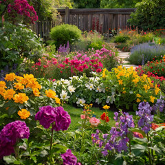 bright flower garden. summer background. spring background