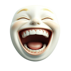 Fototapeta premium A joyful laughing face expressing happiness and positivity captured in a bright and cheerful environment isolated on transparent background..