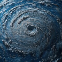 Powerful hurricane vortex over ocean