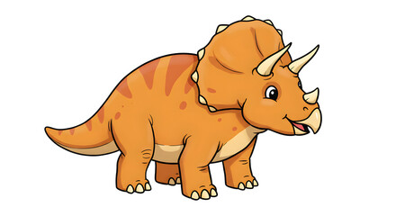 Fototapeta premium Colorful Cartoon Triceratops Dinosaur for Kids Fun and Education