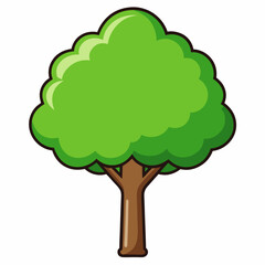 green tree isolated on white