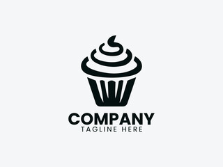 Cupcake Cake Dough Vector Logo Design