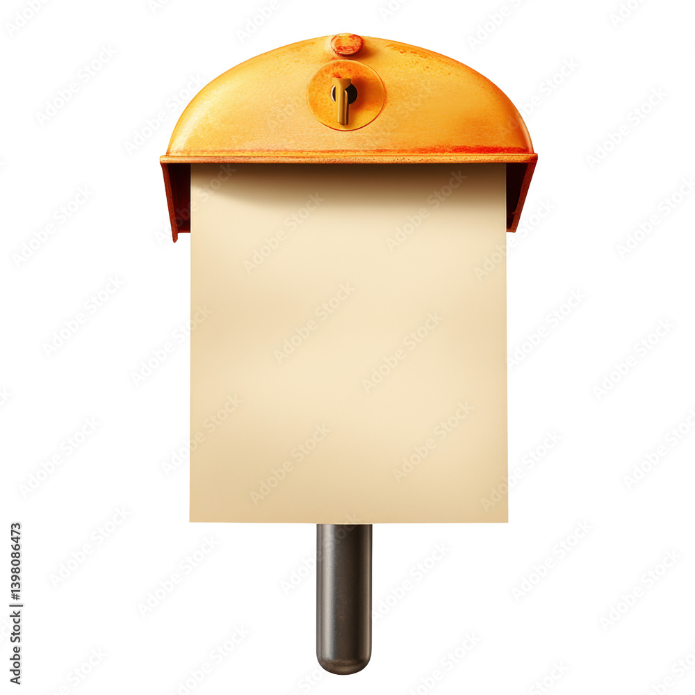 Poster a fresh orange with a blank piece of paper attached to it creating an unconventional and creative pr