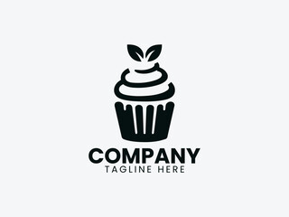 Cupcake Cake Dough Vector Logo Design