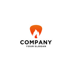 Abstract Orange Flame Logo Design
