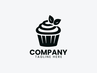 Cupcake Cake Dough Vector Logo Design