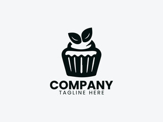 Cupcake Cake Dough Vector Logo Design