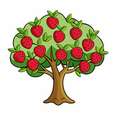 vector illustration of an apple tree