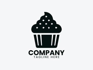Cupcake Cake Dough Vector Logo Design