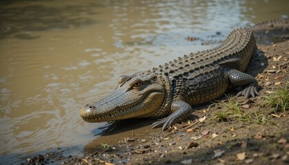 Obraz premium alligator in the swamp