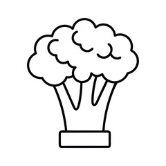 Broccoli Floret Outline Icon Vegetable Nutrition Diet Healthy Vegan Food Illustration
