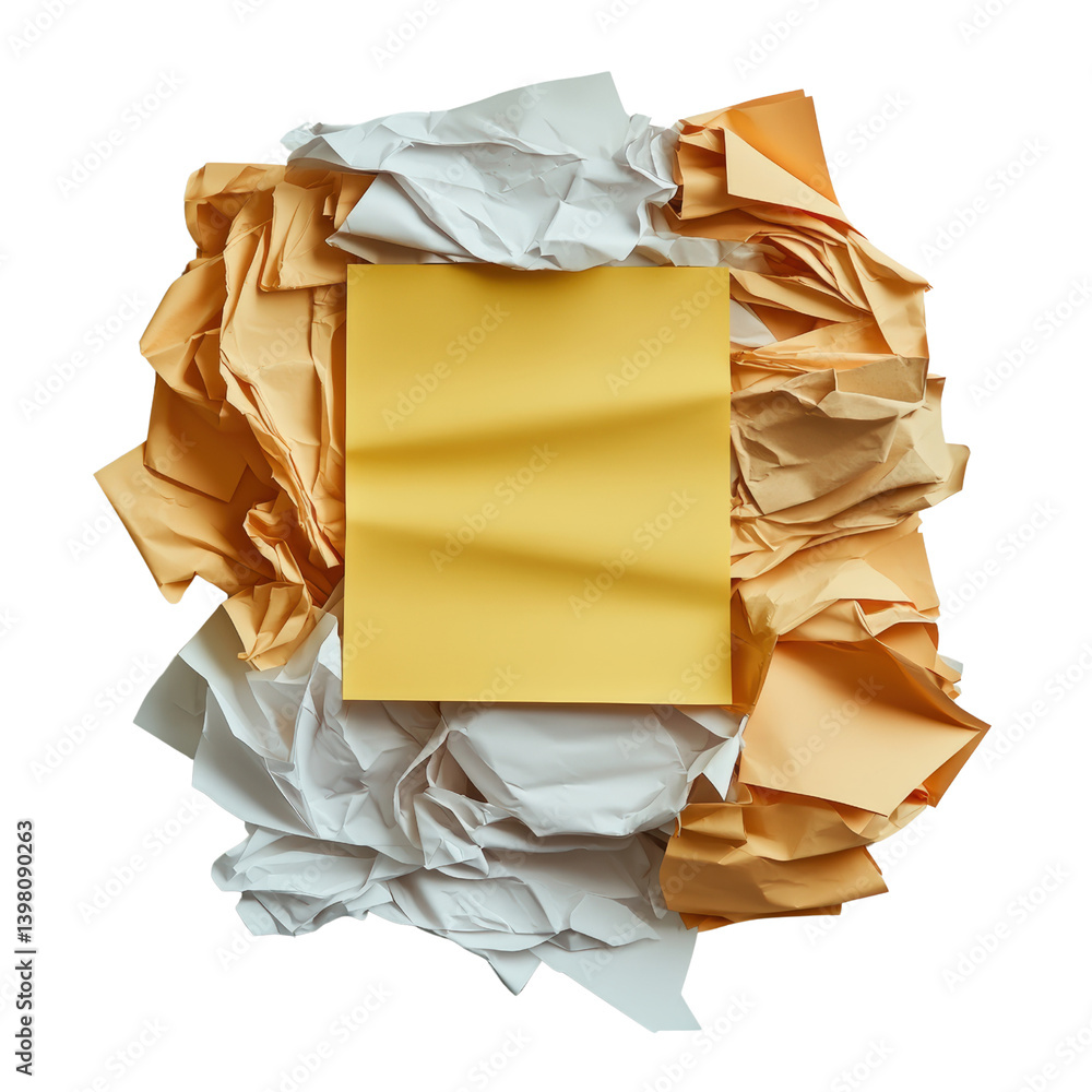 Poster single piece of paper with another smaller piece resting on top creating a layered effect and simple