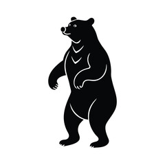 bear standing on two legs vector art silhouette
