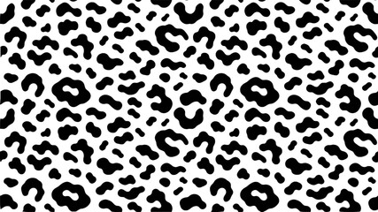 Seamless Black And White Animal Print Pattern Leopard Or Dalmatian Design