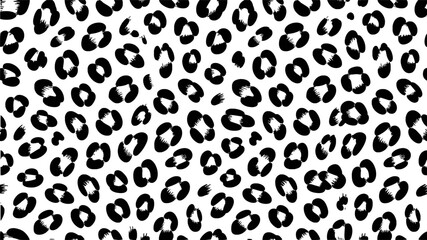 Seamless Monochrome Leopard Pattern Design Vector Illustration For Fashion And Background