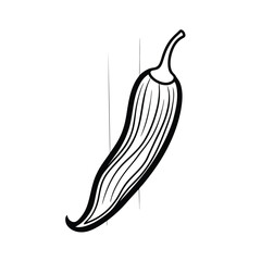 Jalapeno Pepper Outline Black And White Culinary Spice Food Ingredient Freshness