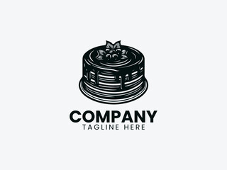 Chocolate Cake Vector Logo Design