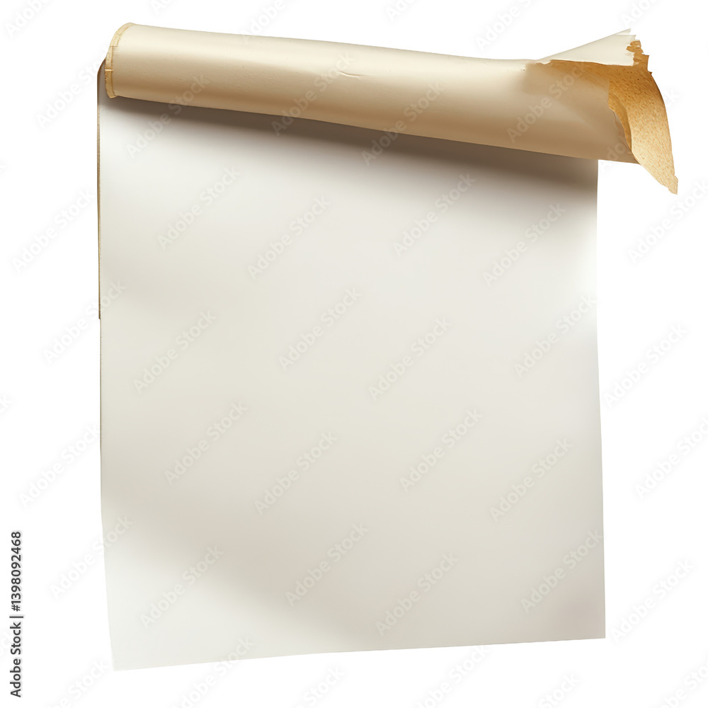 Poster a piece of paper with another sheet sticking out displaying layers and texture ideal for creative pr