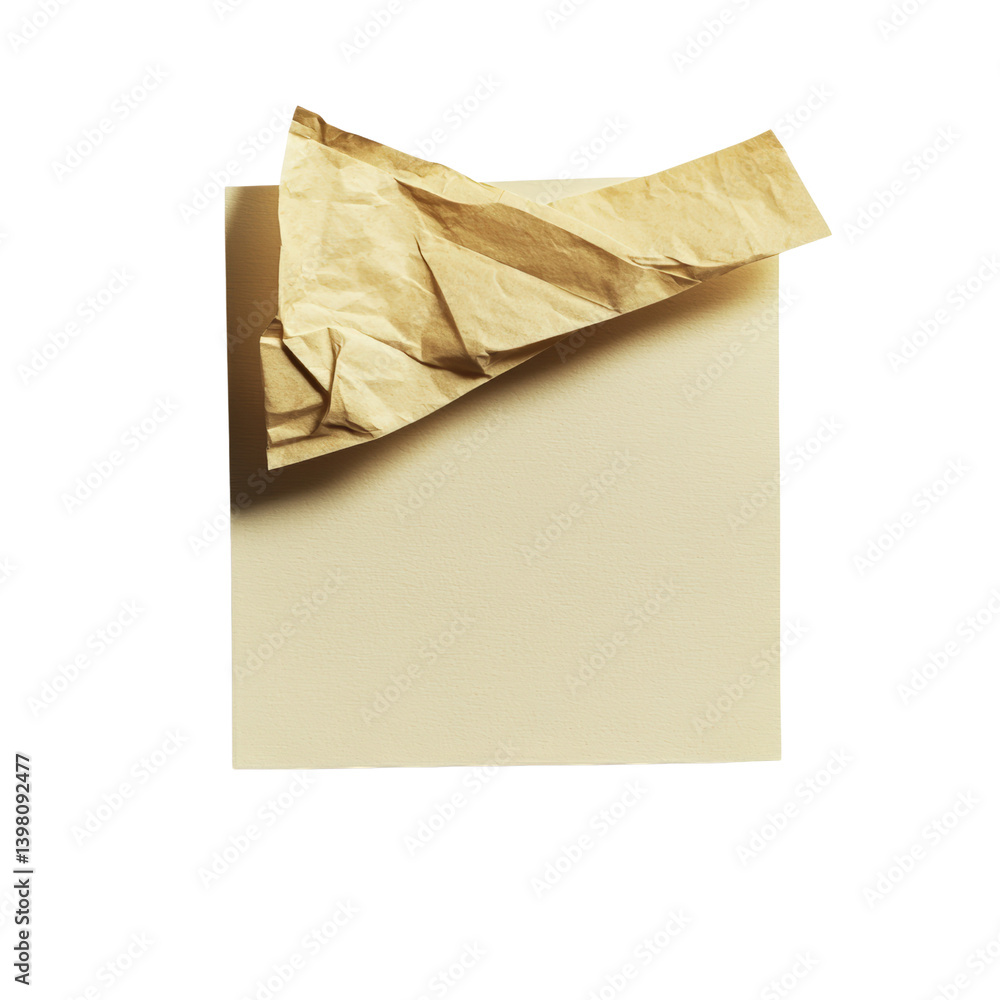 Poster a simple piece of paper resting on a black background creating a striking visual contrast for artist