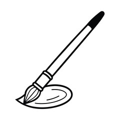 Paintbrush With Paint Stroke Isolated On White Background Vector Illustration