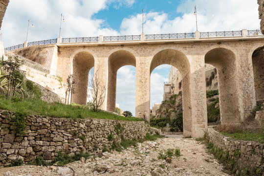 Stone Bridge Over Lama Monachile Beach in Polignano a Mare, Puglia