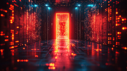 Twin teleportation gates synchronize energy pulses within a neon-lit quantum network