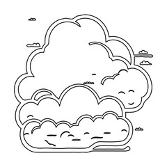 Stylized cloud illustration featuring distinct layers and simplistic line art