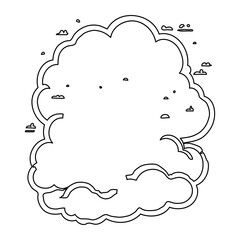 Stylized cloud illustration with outline, perfect for simple design elements