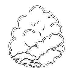 Stylized cloud drawing conveying atmospheric mood in graphic line art