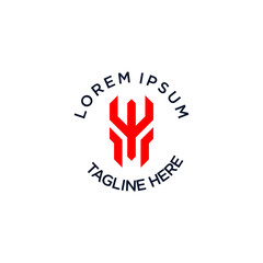 Abstract Red And Blue Geometric Logo Design