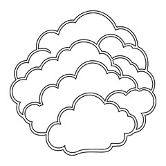Stylized Cloud Formation Graphic: Clean Vector Illustration for Design Elements