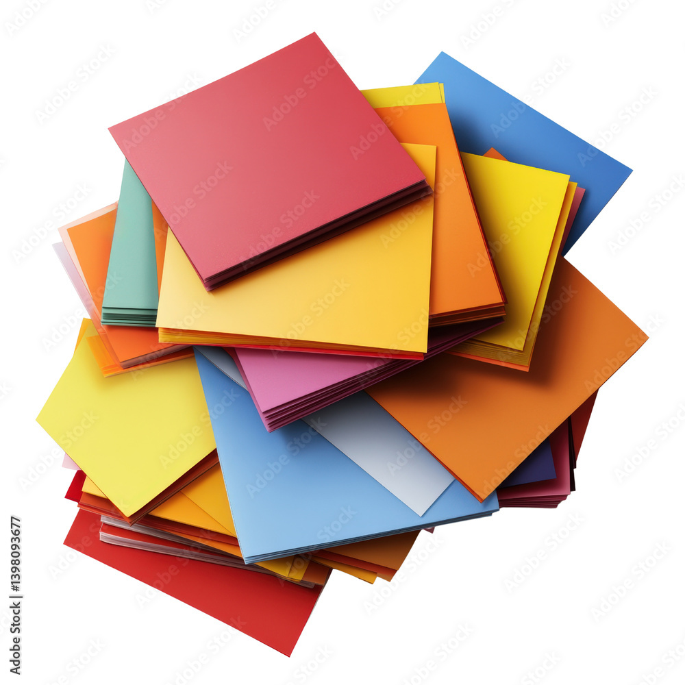 Aufkleber a colorful pile of colored paper sheets stacked together ready for various creative projects and cra
