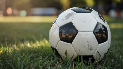 Fototapeta premium soccer ball on grass