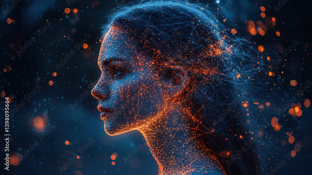 Poster visual metaphor showcasing ai as a guardian against disinformation with a radiant digital shield and