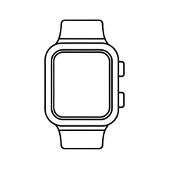 Minimalist Black And White Smartwatch Vector Line Art Illustration For Design Projects