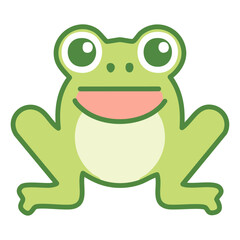 green frog vector illustration. funny frog cartoon 