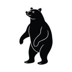 bear standing on two legs vector art silhouette