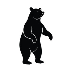 bear standing on two legs vector art silhouette
