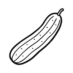 Hand Drawn Cucumber Outline Fresh And Healthy Vegetable Illustration Graphic Design