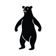 bear standing on two legs vector art silhouette