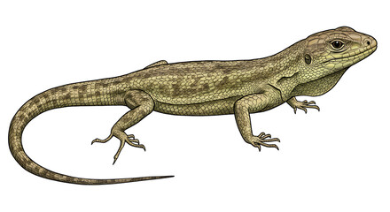 Obraz premium Lizard Illustration in Natural Poses Capturing Detailed Scales and Textures