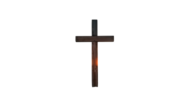 Christian Cross isolated on transparent background, Generative ai.